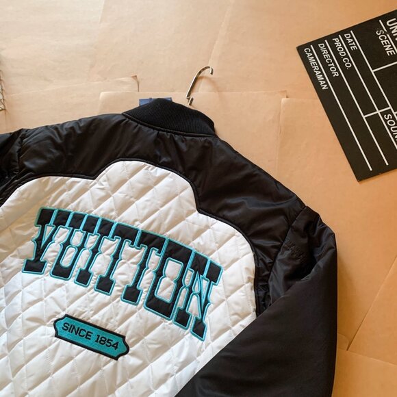 Louis Vuitton Bicolor Satin Bomber Jacket - Picture 5 of 8